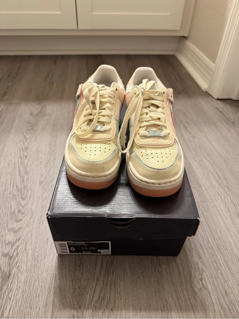 Nike Kids Air Force 1 Low - Cream, Pink & Light Blue
